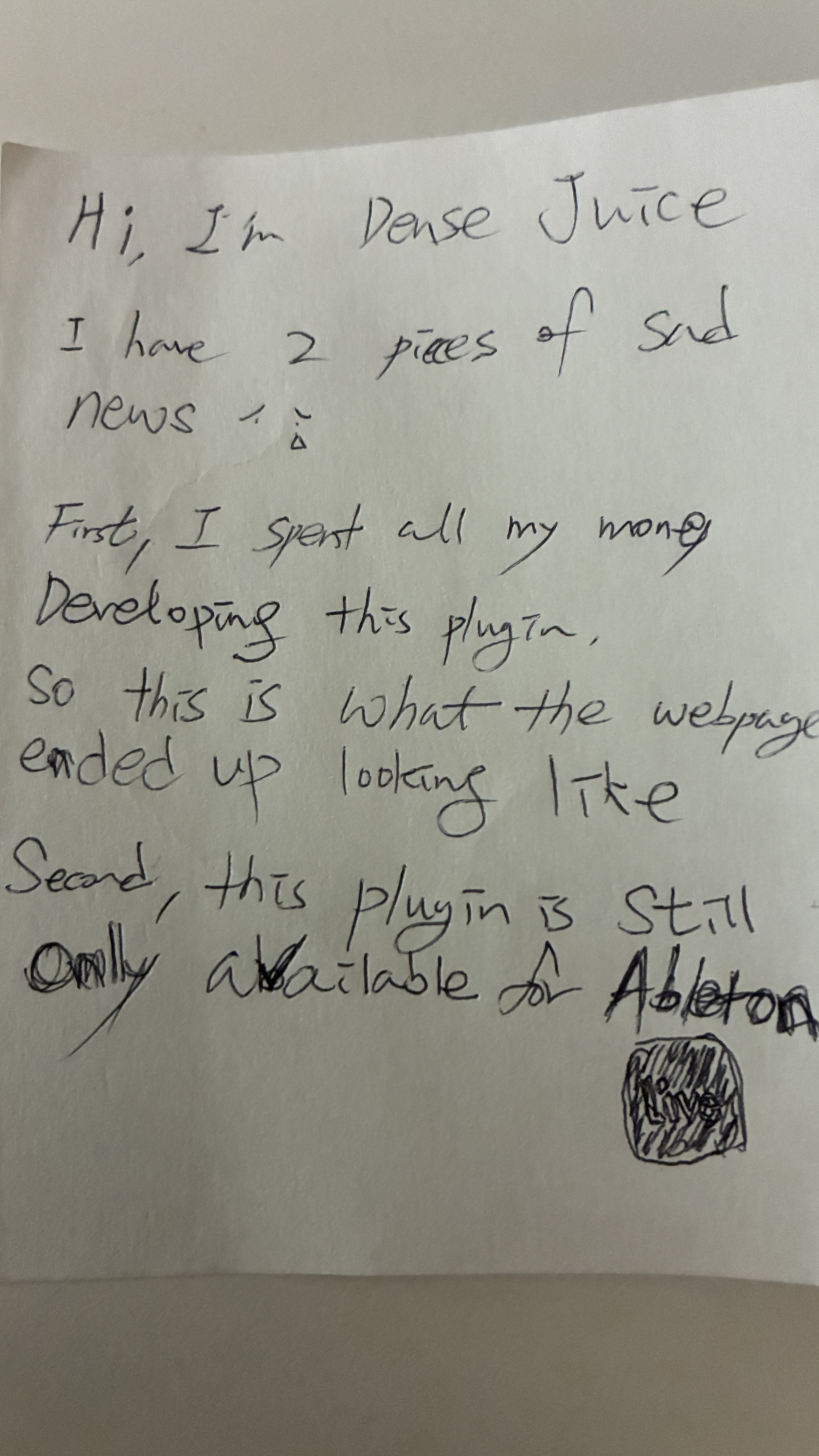 Handwritten letter 1